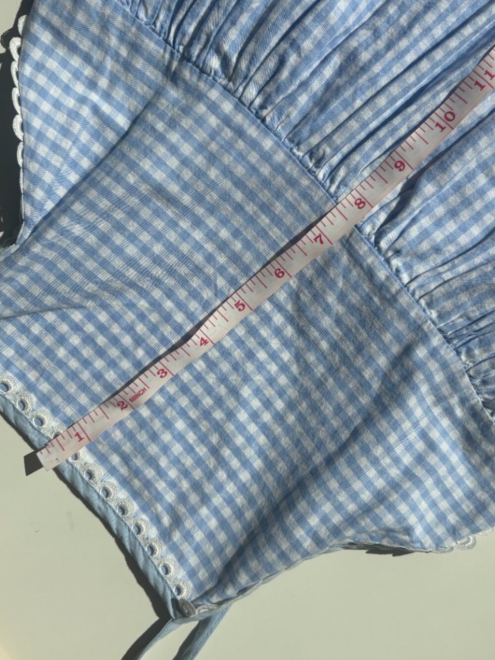 Light Blue Gingham Maxi Dress with Spaghetti Straps - Picture 13 of 15